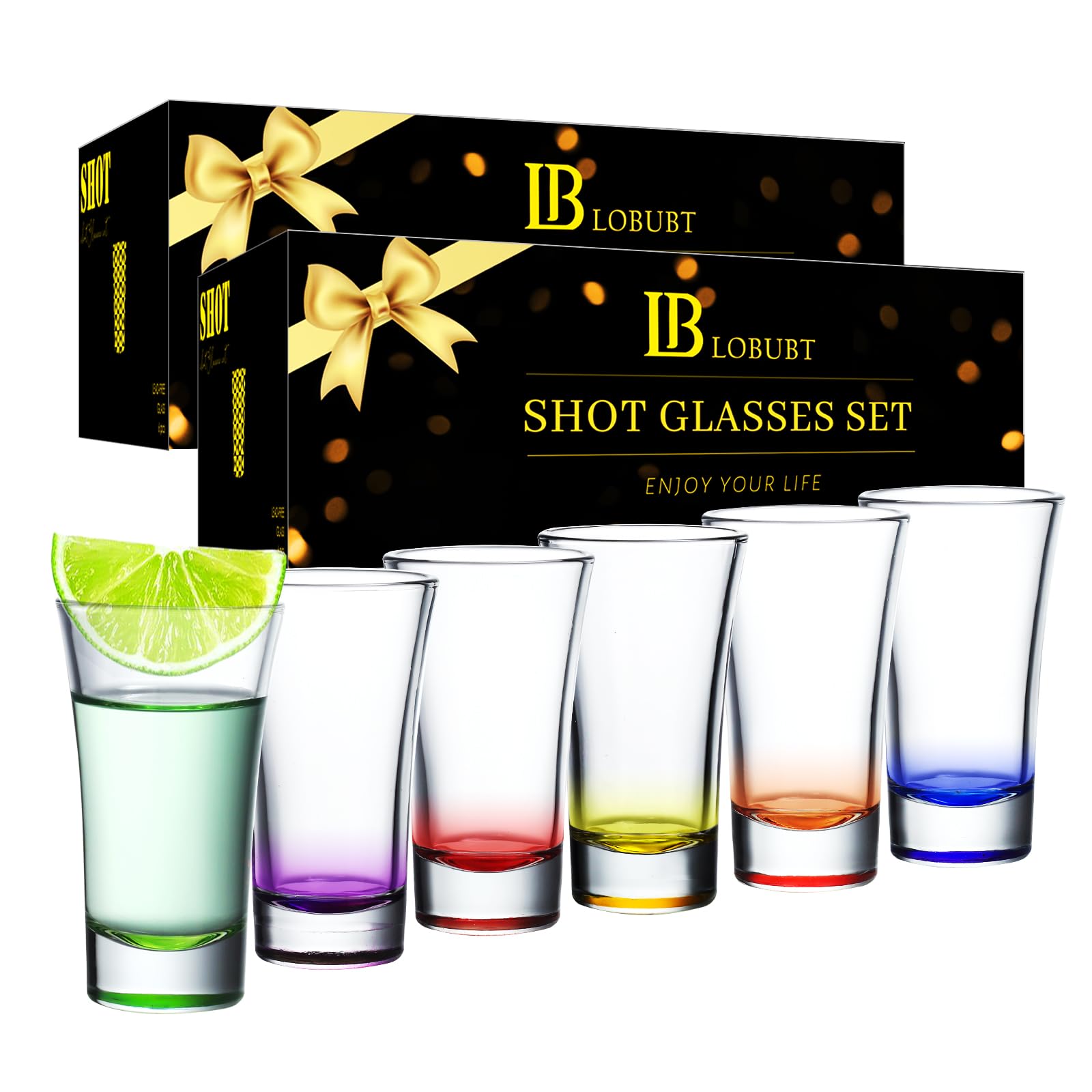 Amazon.com | LOBUBT 12 Pack Shot Glasses Set,2 oz Shot Glass with